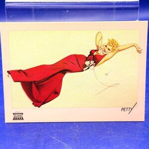 George Petty Girl Prototype Art Collector Card 1993 Pinup Red Dress Vintage